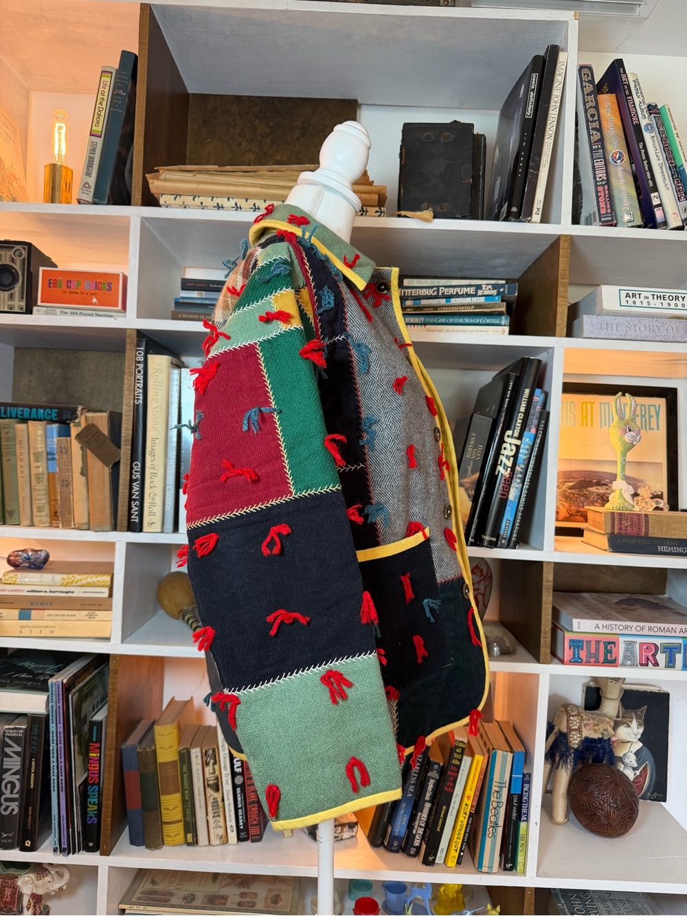 Bode Patchwork Multi-Color Jacket with Red Accents - Picture 3 of 6